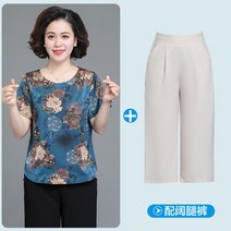 엄마옷 할머니옷 여름옷 반팔 티 여성옷 여 50대 60대 노년 블라우스 꽃무늬 (빅사이즈 있어요 ~6XL까지)