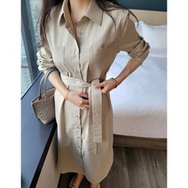 7788가을 면 셔츠 원피스