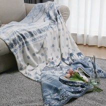 데코르디엔씨 디어 스노우랜드 극세사 블랭킷 & 베드러너(블루) 담요