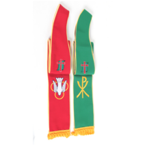 스톨_성결/장로(통합 합동)/감리/침례, 장로통합, 빨강/흰색 양면1장_상단자수추가