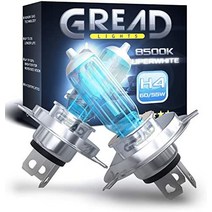 Gread - 2x H4 헤드라이트 전구 - 슈퍼화이트 - 8500k 55W - 미등록-37770, H11 - 2개