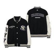 MLB 엠엘비 울 와펜 소매배색 바시티자켓 NY Black 3AJPV0234-50BKS