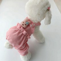 강아지 멜빵 바지 고양이 코듀로이 골덴 옷 애견 애완 반려견 반려묘 댕댕이 냥냥이 예쁜 용품 산책, 바지 + L