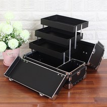 가방몰 메이크업박스 Professional Makeup Box 메이크업가방 네일가방 미용가방 화장품정리함 3단 대형 DFF303-BLACK(ABS)