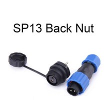 알루미늄 프로파일 SP13 방수 커넥터 IP68 12345679 핀 케이블 암수 플러그 소켓 너트플랜지도킹, Back Nut, 3 Pin
