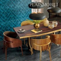 [플레인모빌리] 안티아 내추럴 6인용 원목 우드슬랩 식탁세트, 안티아 우드슬랩 6인식탁 ＋ 식탁의자 6EA, 색상_로즈우드 내추럴 ＋ 의자_에쉬