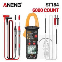 ANENG ST184 6000 카운트 연락이 없다 디지털 전류측정기 True RMS AC/DC 전압 테스터 AC 전류 Hz 커패시턴스 옴 멀티meter 테스터기 디지털 테스트기 디, ST184 Yellow_2