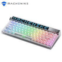 Machenike KT68 프로 스마트 스크린 기계식 키보드 68 키 RGB 핫 스왑 가능 유선 블루투스 2.4G 게임용, [02] GATERON KS7 YELLOW, [01] Crystal White, 텐키리스