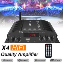 PUZU LVPIN DSP 카오디오 바이크 오토바이앰프 해양보트 Audio 4 Channel Car Sound Power Stereo Amplifier Mini HiFi Digit