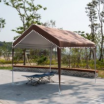 DZB 쉘터 천막 3X4 지붕 벽면 (프레임 미포함) 캐노피 야외 캠핑 텐트 농막 테라스 정원 온실 업소용, B2.ST민자4면 3X4_브라운