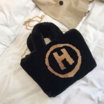 해피하우스 여성 털가방 퍼 크로스 토트 숄더 가방