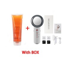 가정용 고주파 마사지기 바디 얼굴 각질 제거기 피부 탄력 리프팅 초음파 3 in 1 마사지 갈바닉 ems 지방 버너 셀룰 라이트 스킨 케어 적외선 지방 제거 요법 뷰티 슬리밍, 영국 어댑터, 분홍색