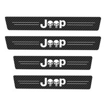 자동차 스크래치 방지 도어 씰 보호 스티커 4 개 지프 레니게이드 랭글러 임계 탄소 섬유 스타일린, 4Pcs For JEEP