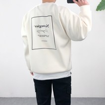 엠클로 오버핏 네오프렌 레터링 프린팅 박스 맨투맨티셔츠 남여공용 4컬러 맨투맨