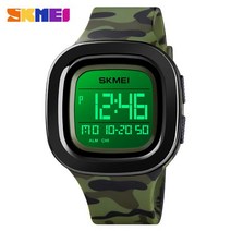 디지털시계 스포츠 시계 남성 패션 캐주얼 손목 LED 자리 전자 방수 크로노 남자 군사, [04] GreenCamo