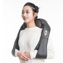 어깨온열찜질기 목어깨 전기찜질 깊은 열 안마 적외선 마사지기 u자형 전기 지압 목 뒤 어깨 몸 자동차/, 04 Black 3 button_04 US plug
