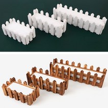 울타리 모형 식물 조화 데코 화분 인테리어 소품 스티로폼 꽂이 사각, 기본, 브라운 - 중