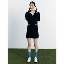 에잇세컨즈 자수 칼라넥 니트 원피스 네이비 163371FS1R