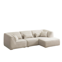 루멜 3인+카우치 스타일클린 워셔블 패브릭 소파, 아이보리/3인+카우치/앉았을때 카우치 우형 BS949