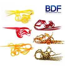 청룡조구 타이라바 튜닝 스커트 컬리타입 자작 참돔, 03.무늬레드-컬리타입