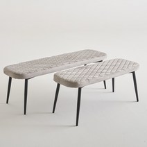 가구앤하우스 다이야 스웨이드 블랙프레임 2인/3인 벤치 인테리어 디자인 카페 식탁 의자(2가지색상), 1400 스웨이드 그레이