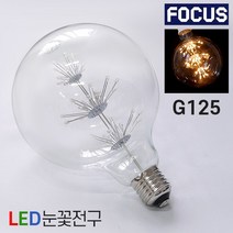 포커스 LED눈꽃전구 G125 2W E26 엘디자인램프 bulb 볼전구, 1개, 전구색