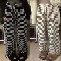 데이룸 여성 스트라이프 밴딩 와이드팬츠 트레이닝 바지
