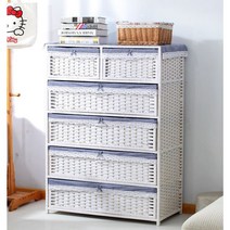 5단 라탄 수납장 서랍장 다용도실 베란다 침실 보관함, C 대형