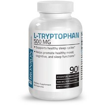 재입고] Bronson 브론슨 L-트립토판 L-Tryptophan 500mg 90캡슐 엘 트립토판 세로토닌 영양제 멜라토닌대체, 1개, 90개