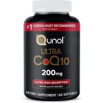 Qunol 쿠놀CoQ10 200mg 캡슐겔 울트라CoQ10 초고흡수 코엔자임 Q10 60개