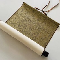 고급 서예족자 화선지 작품용 전통민화 족자만들기 수묵화, 흰종이, 종이부분 50x50cm 전체 33x70cm, 네이비 블루