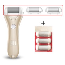혼멘 방수 스마트 충전식 전동 발 각질제거기 발케어 굳은살 제거 권장 발관리기, 6개의 마사지 헤드, 골드
