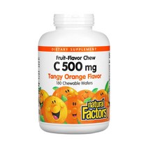 네추럴팩터스 씹어먹는 비타민C 500mg 츄어블 180정(오렌지맛), 오렌지