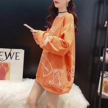 봄가을 얇은 공급원 안정감 좋은 면 루즈핏 긴팔 맨투맨 여