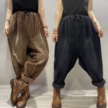 Tagi.여자 기모 코듀로이 배기팬츠 슬랙스 루즈핏 밴딩팬츠