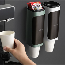 다누스 부착식 종이컵 디스펜서 카페 거치대 디스팬서 보관함 홀더 케이스, 그린 1구, 1개