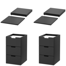 이케아 서랍장 NORDLI 노르들리 모듈식3단서랍장 앤트러싸이트 40x68 cm