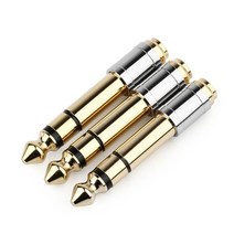 6.35mm 3.5mm 변환기 14 남성 18quot 암 6.35 3.5 잭 헤드폰 오디오 어댑터 마이크 커넥터 스테레오 플러그, 5개