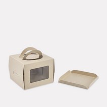 고고패키지 사탕수수 투명창 미니케익상자 (받침포함), 50개