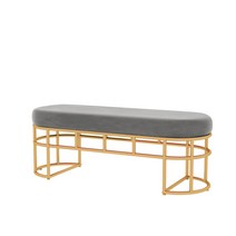 북유럽 신발스툴 럭셔리 벨벳 의자 현관벤치 골드메탈, 140×35×45 cmㅣ피콕 블루