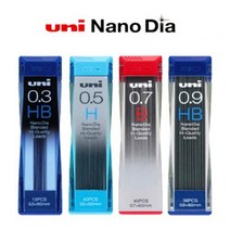 uni Nano Dia 미쯔비시 샤프심 유니 나노다이아 샤프심, 0.9-HB