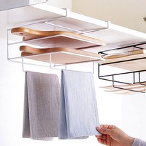 PG 천장 3단 도마거치대 거치식 문 도마걸이 다용도 주방걸이, 1개, 블랙