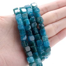 천연 석재 크리스탈 인회석 전기석 Aquamarines Morganite 비즈 보석 만들기 DIY 팔찌 목걸이 액세서리 8x8mm, 8x8mm 49pcs, apatite
