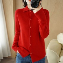 여자가디건 카디건 봄가디건 봄/가을 캐시미어 스웨터 여성 카디건 코트 셔츠 칼라