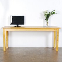 해머슨 원목 책상 일자 600x2000 공부 컴퓨터 2인용 서재, 바니쉬도장(코팅)