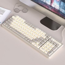 Ei Dass 무접점 키보드 GK102 기계식 키보드 유선 풀버튼 핫플러그 게임 컴퓨터 사무용 범용, 크림라이더-금축-102키[핫플러그인]