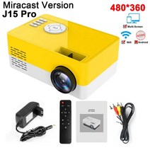 Salange-J15 Pro Led 미니 프로젝터 홈 시어터 480x360 픽셀 1080P 지원 HDMI 호환 USB 오디오 비디오 비머, J15Pro Miracast Ye_EU 플러그