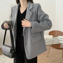 디어썸띵 베이직 블레이져 투버튼 모직자켓