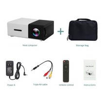 LEJIADA-YG300 Pro LED 미니 프로젝터 480x272 픽셀 1080P HDMI 지원 USB 오디오 휴대용 가정용 미디어 비디오 플레이어 빔프로젝트, 중국, 미국 플러그, 블랙 프로와 가방