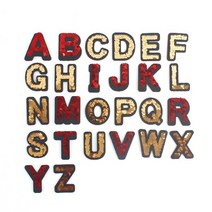 알파벳 레드골드GR 반전 스팽글 와펜 5cm 영문이니셜, E